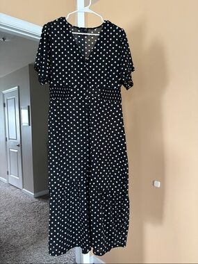Black Polka Dot Sheer Midi Dress